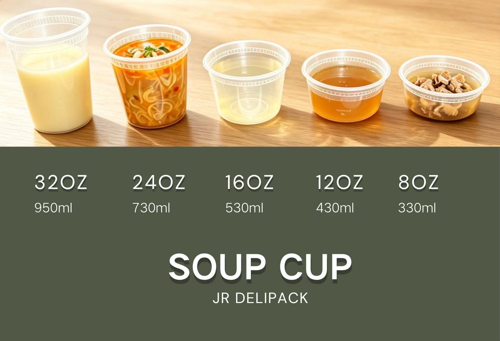 JR DELIPACK soup cup model lineup used as a product-family reference