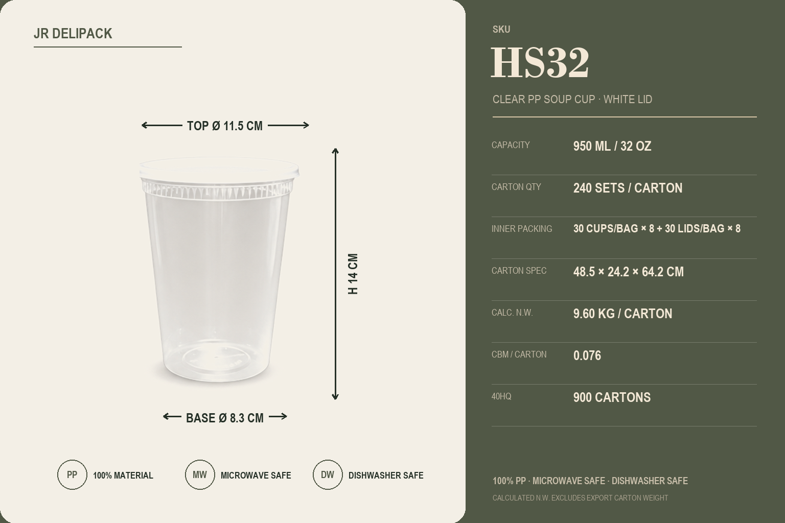HS32 · 32 oz PP Soup Cup