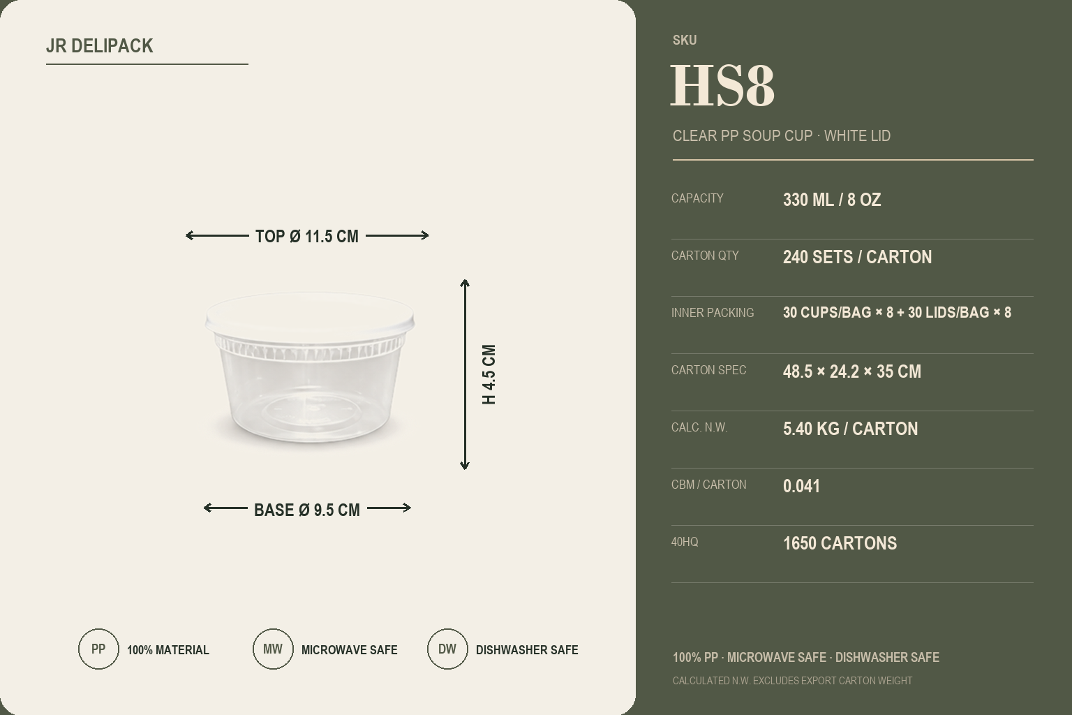 HS8 · 8 oz PP Soup Cup