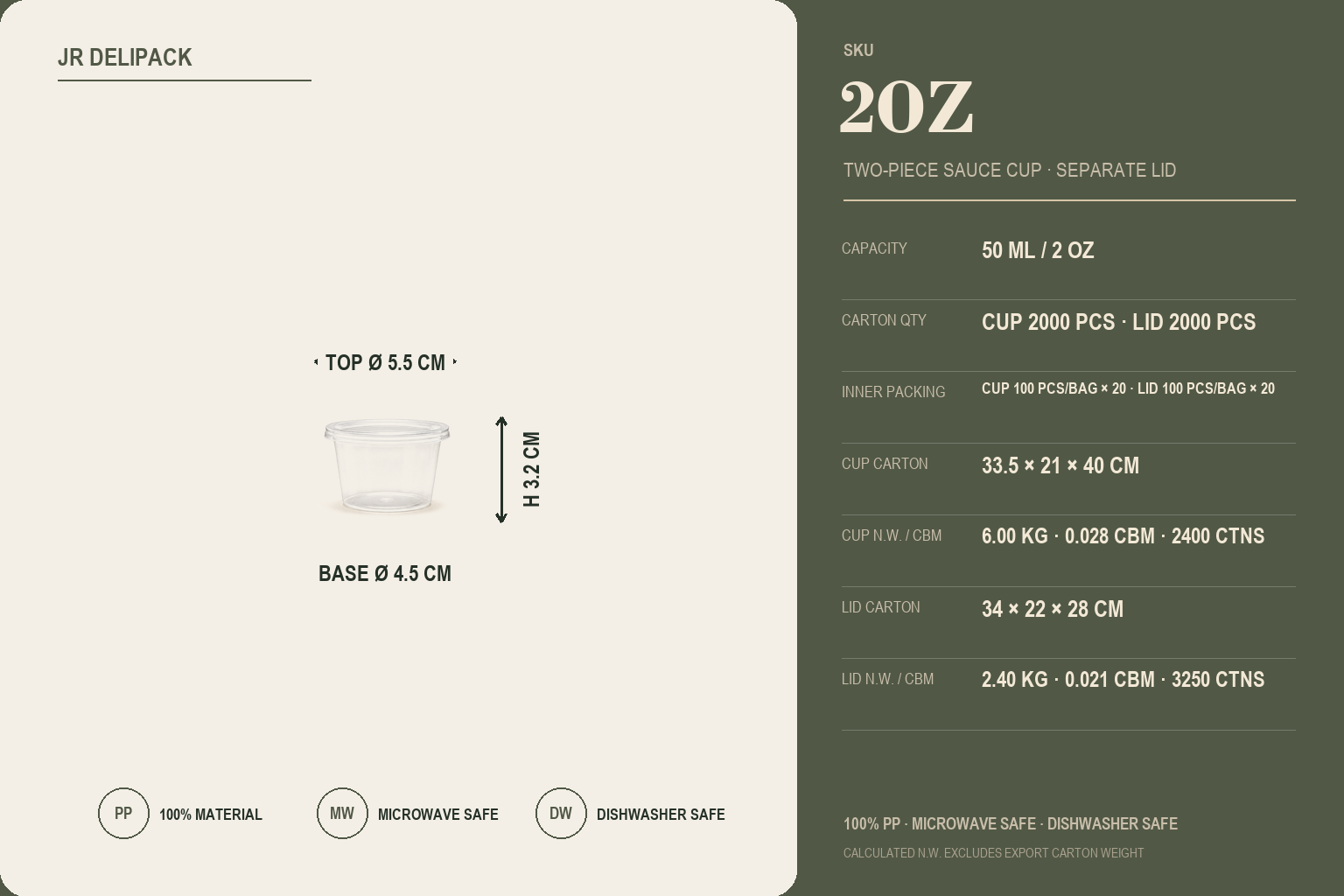 SC-2B · 2 oz Separate-Lid Portion Cup