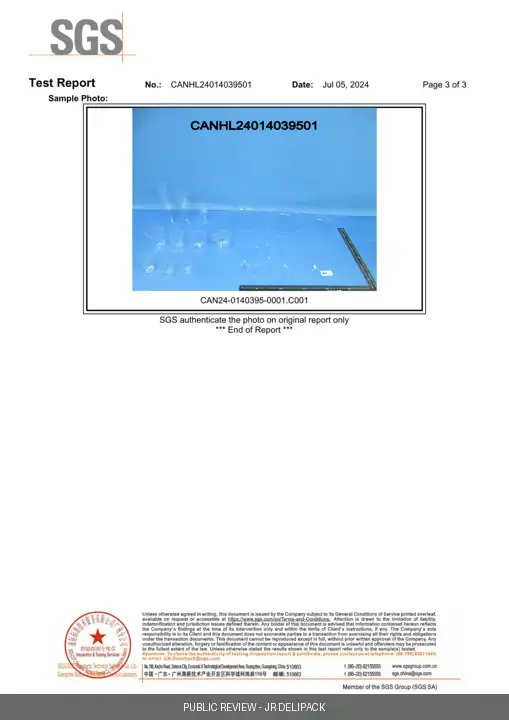 Reduced public review page 3 of SGS report CANHL24014039501
