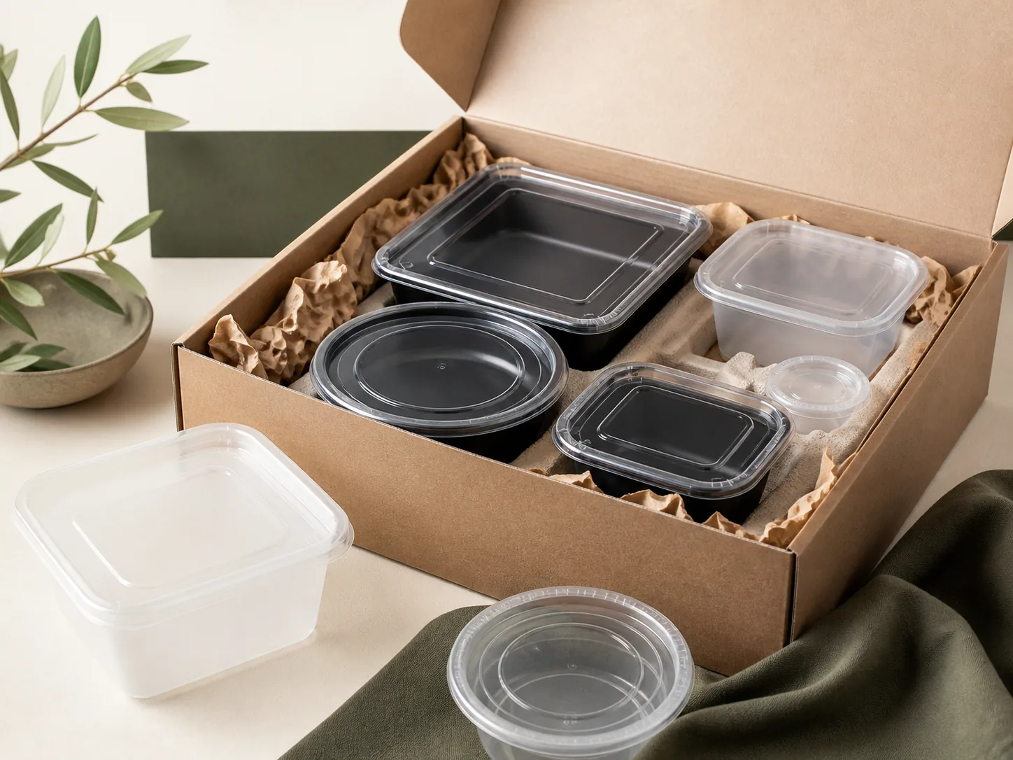 PP Hinged Lid Portion Cups Wholesale visual 1