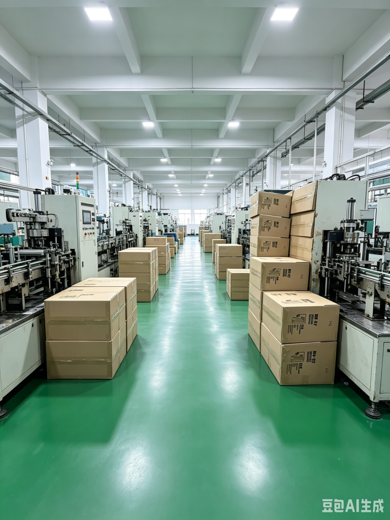 Clean production machine aisle at the affiliated factory