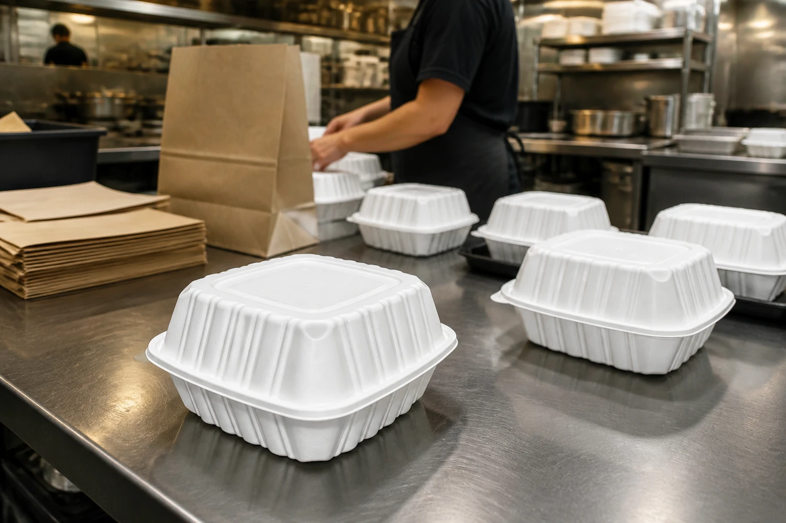 PH60 food containers prepared in a commercial kitchen