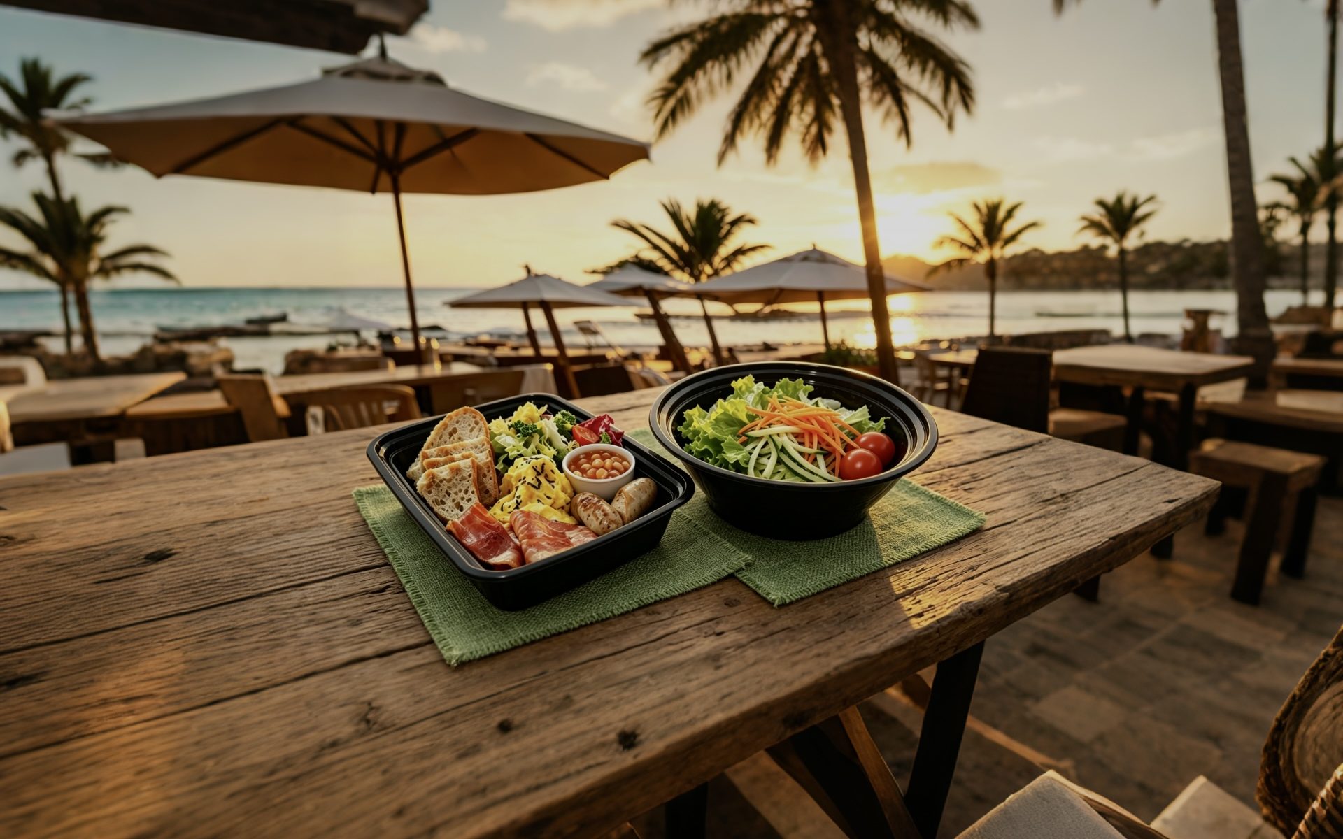 Illustrative foodservice container scene for a JR DELIPACK buyer guide